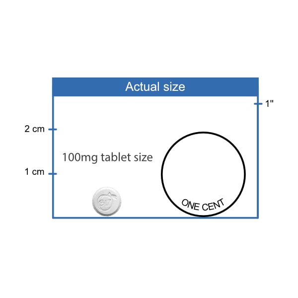 100mg Amygdalin Tablet size