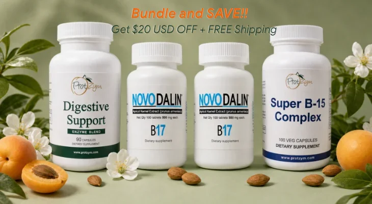 Buy 2 500mg amygdalin tablets + 1 enzyme + 1 vitamin b15 and save $20 USD