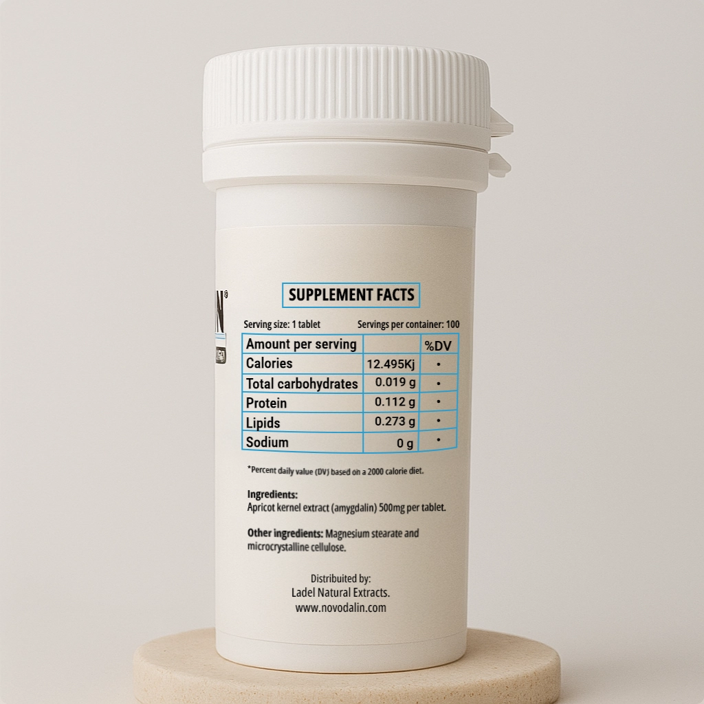 Amygdalin 500mg Tablets supplement facts panel