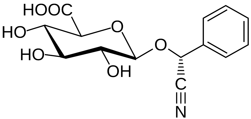 Laetrile molecular structure — semi-synthetic derivative with one glucose unit