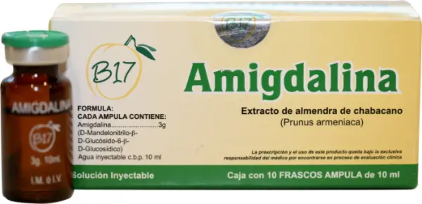 Amigdalin vial next to box of b17 injections