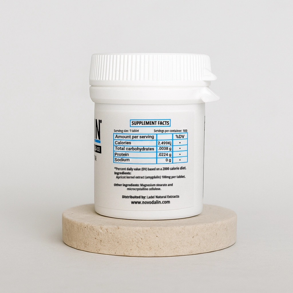 Amygdalin 100mg Tablets supplement facts panel