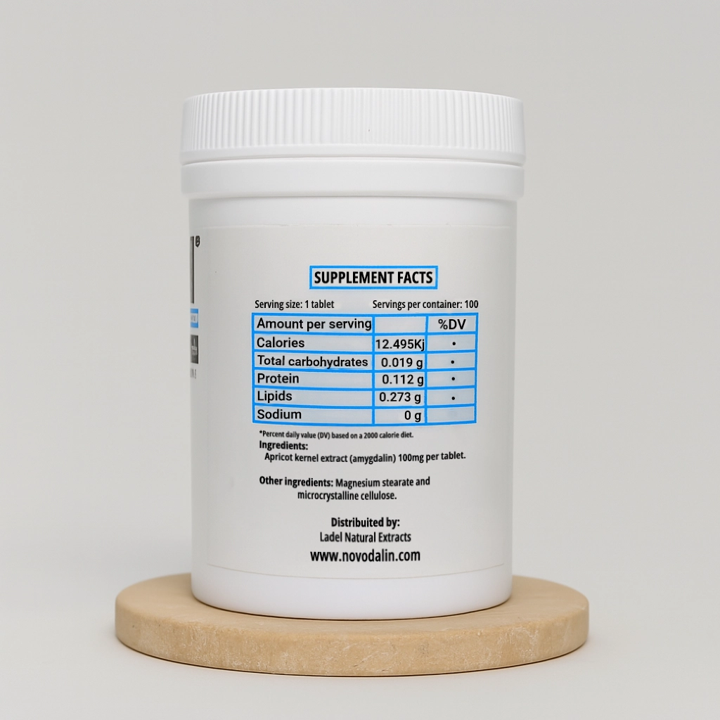 Amygdalin 500mg Tablets supplement facts panel