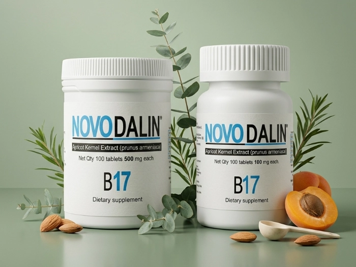 Novodalin B17 oral tablets 100mg and 500mg bottles
