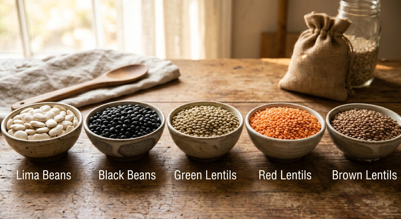 Colorful beans containing amygdalin vitamin B17