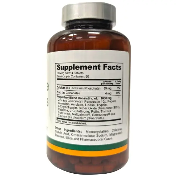 Protzym Digestive Enzymes Supplement Facts