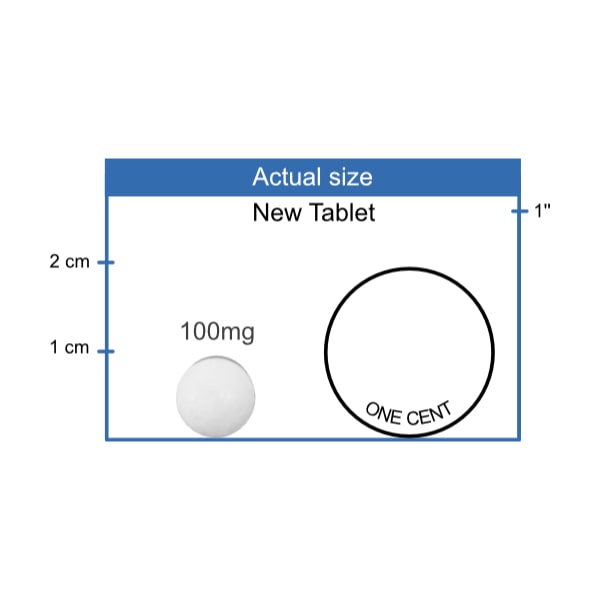 b17 100mg tablets size