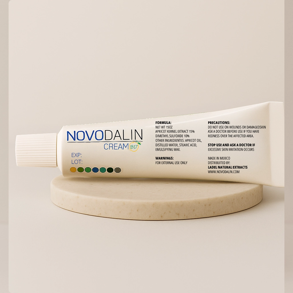 Novodalin B17 Amygdalin Cream — back label with ingredients