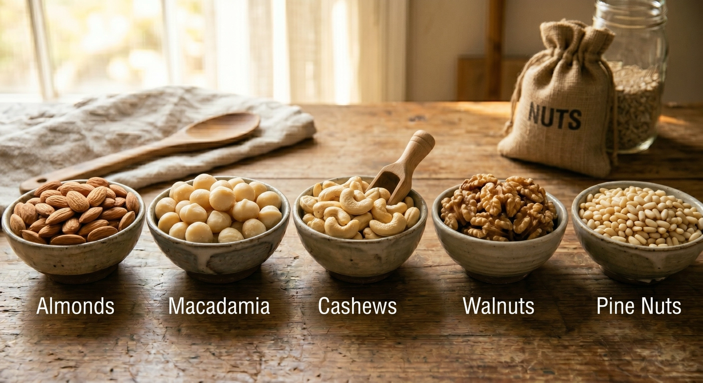 Almonds and mixed nuts containing amygdalin