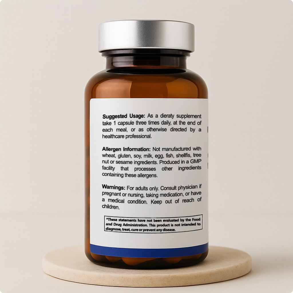 Super B-15 Complex suggested use and warnings label