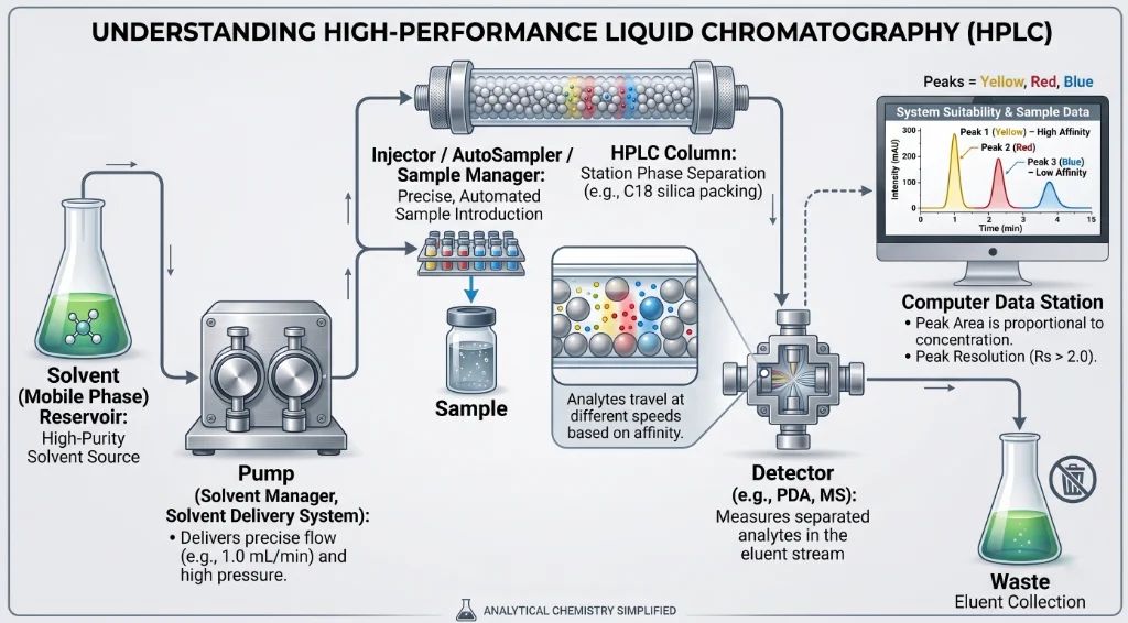 Understanding High-Performance Liquid Chromatography (HPLC) diagram