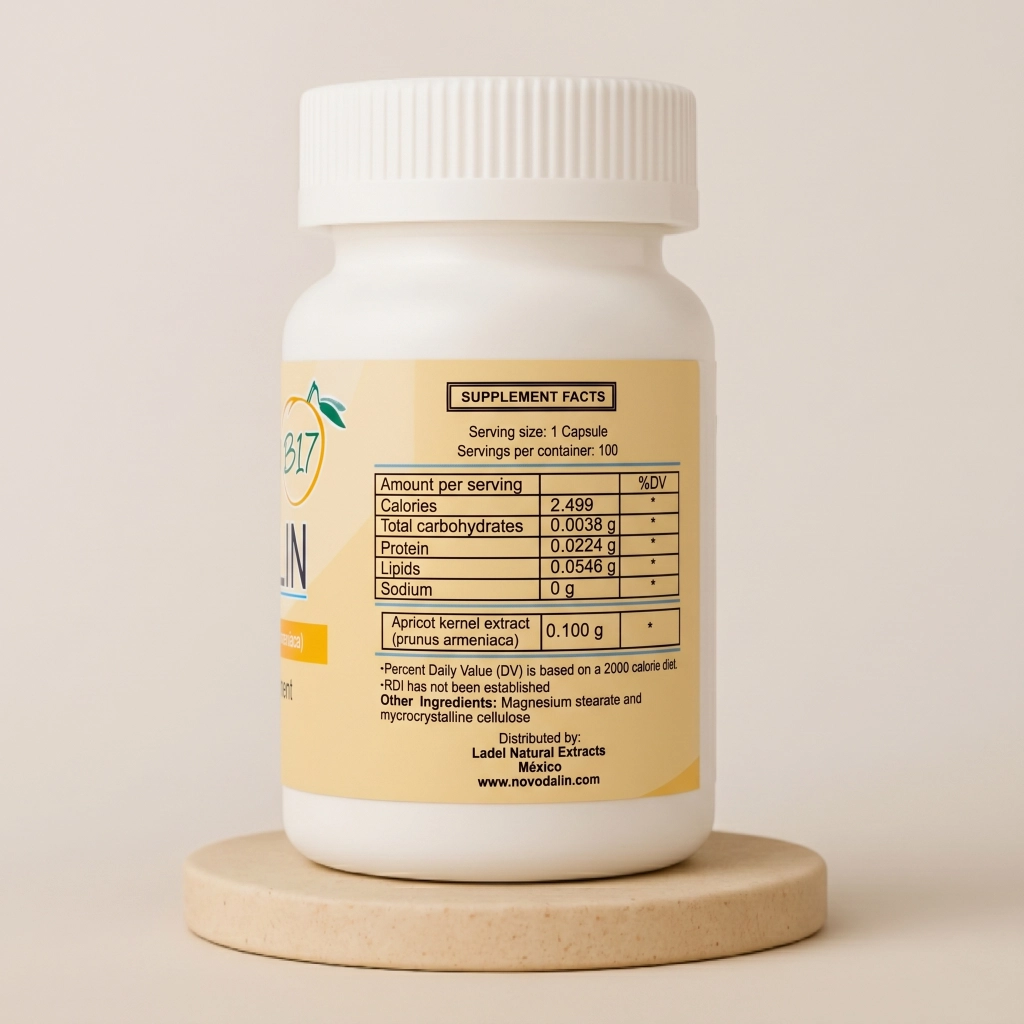 Vitamin B17 100mg Capsules supplement facts panel