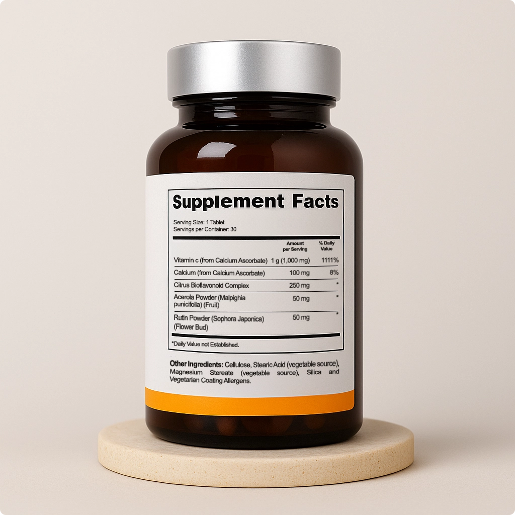 Vitamin C-1000 supplement facts panel