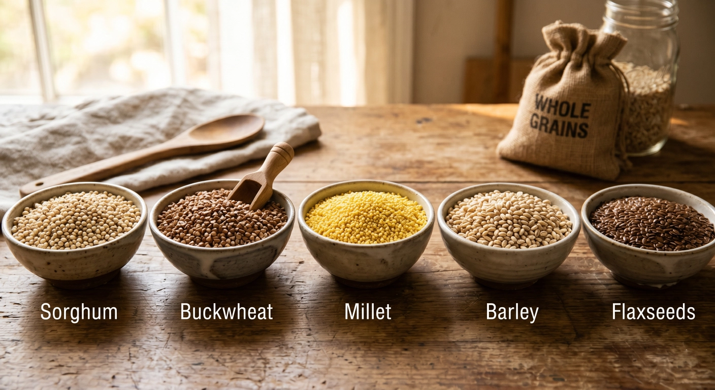 Whole grains containing amygdalin